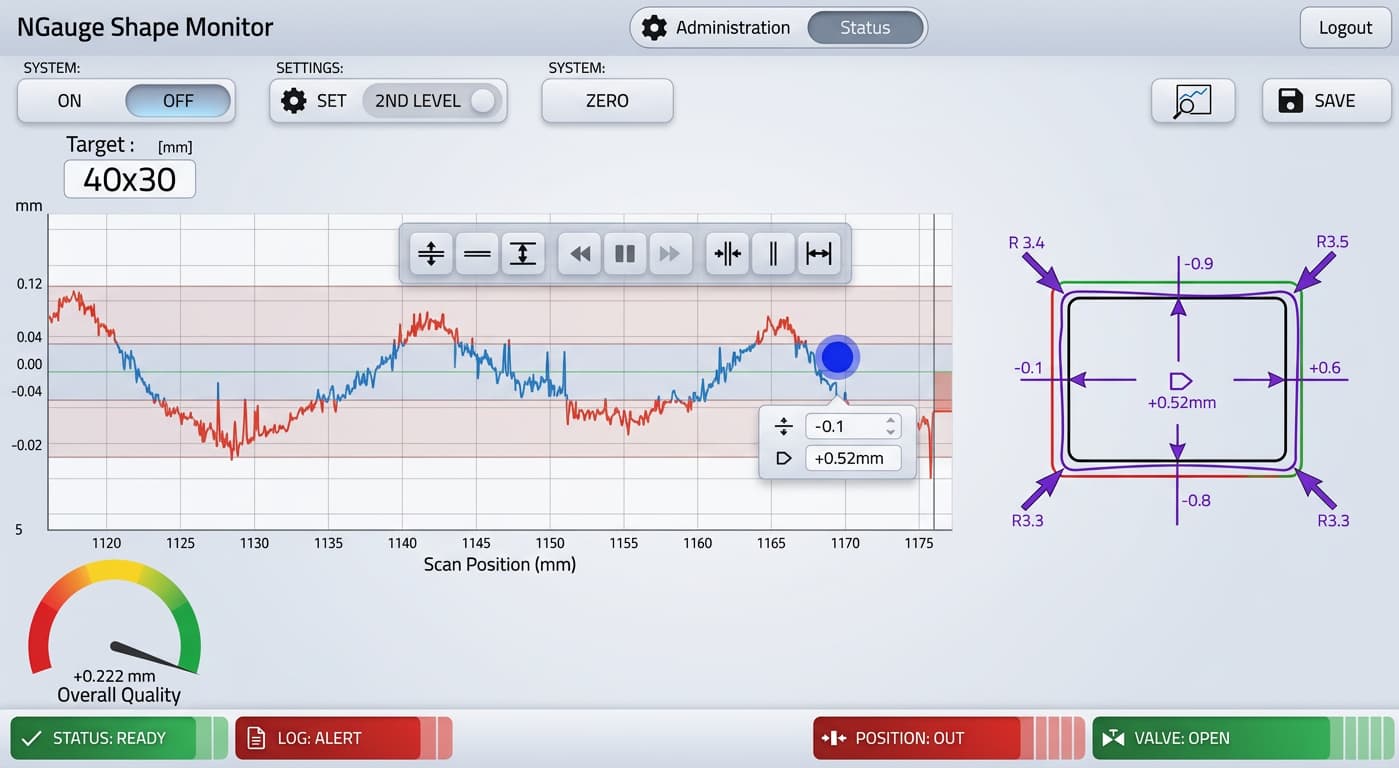 Visualizzazione software LGE per tubi e profili metallici